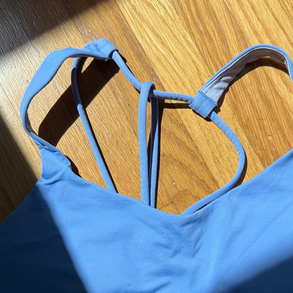 Purple Blue Strappy Sports Bra - Picture 3 of 8